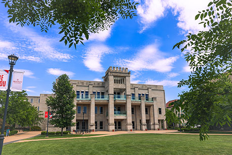 Photo of campus building. Links to Harold and Edith Anderson story